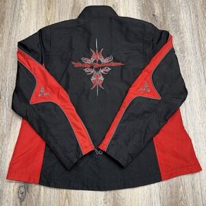 Harley Davidson Motorcycle Jacket Womens 1W (1X) Red Black Nylon Please READ